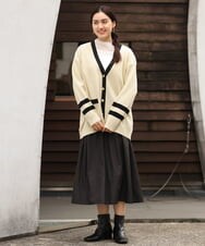 OLCBS21090 eur3(エウルキューブ) 【大きいサイズ】アイビーカーディガン アイボリー(80)