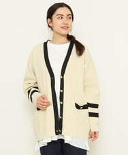 OLCBS21090 eur3(エウルキューブ) 【大きいサイズ】アイビーカーディガン アイボリー(80)