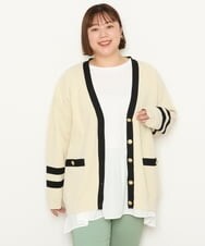 OLCBS21090 eur3(エウルキューブ) 【大きいサイズ】アイビーカーディガン アイボリー(80)