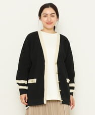 OLCBS21090 eur3(エウルキューブ) 【大きいサイズ】アイビーカーディガン ブラック(94)