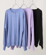 OLCBV09089 eur3(エウルキューブ) 【大きいサイズ】ビジューボタンニットカーディガン ブラック(94)
