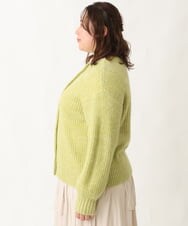 OLCBV19099 eur3(エウルキューブ) 【大きいサイズ】2WAYふわふわカーディガン ライトグリーン(30)