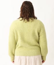 OLCBV19099 eur3(エウルキューブ) 【大きいサイズ】2WAYふわふわカーディガン ライトグリーン(30)