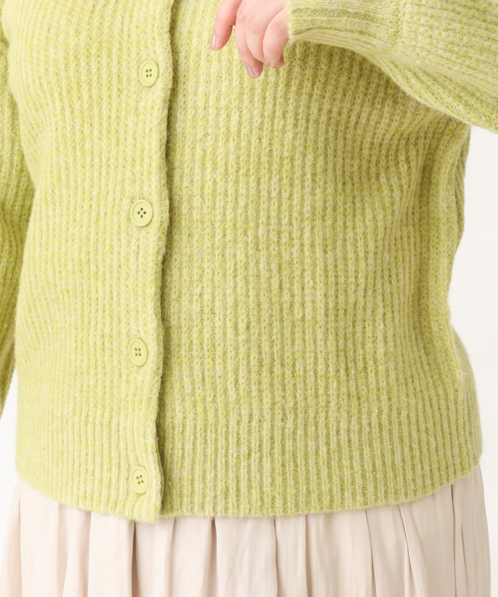 OLCBV19099 eur3(エウルキューブ) 【大きいサイズ】2WAYふわふわカーディガン ライトグリーン(30)