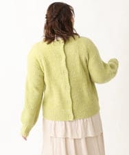 OLCBV19099 eur3(エウルキューブ) 【大きいサイズ】2WAYふわふわカーディガン ライトグリーン(30)