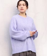 OLCBV19099 eur3(エウルキューブ) 【大きいサイズ】2WAYふわふわカーディガン ラベンダー(60)