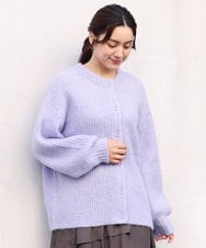 OLCBV19099 eur3(エウルキューブ) 【大きいサイズ】2WAYふわふわカーディガン ラベンダー(60)