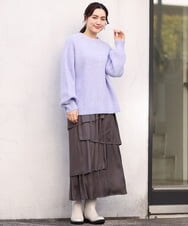 OLCBV19099 eur3(エウルキューブ) 【大きいサイズ】2WAYふわふわカーディガン ラベンダー(60)