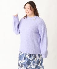OLCBV19099 eur3(エウルキューブ) 【大きいサイズ】2WAYふわふわカーディガン ラベンダー(60)