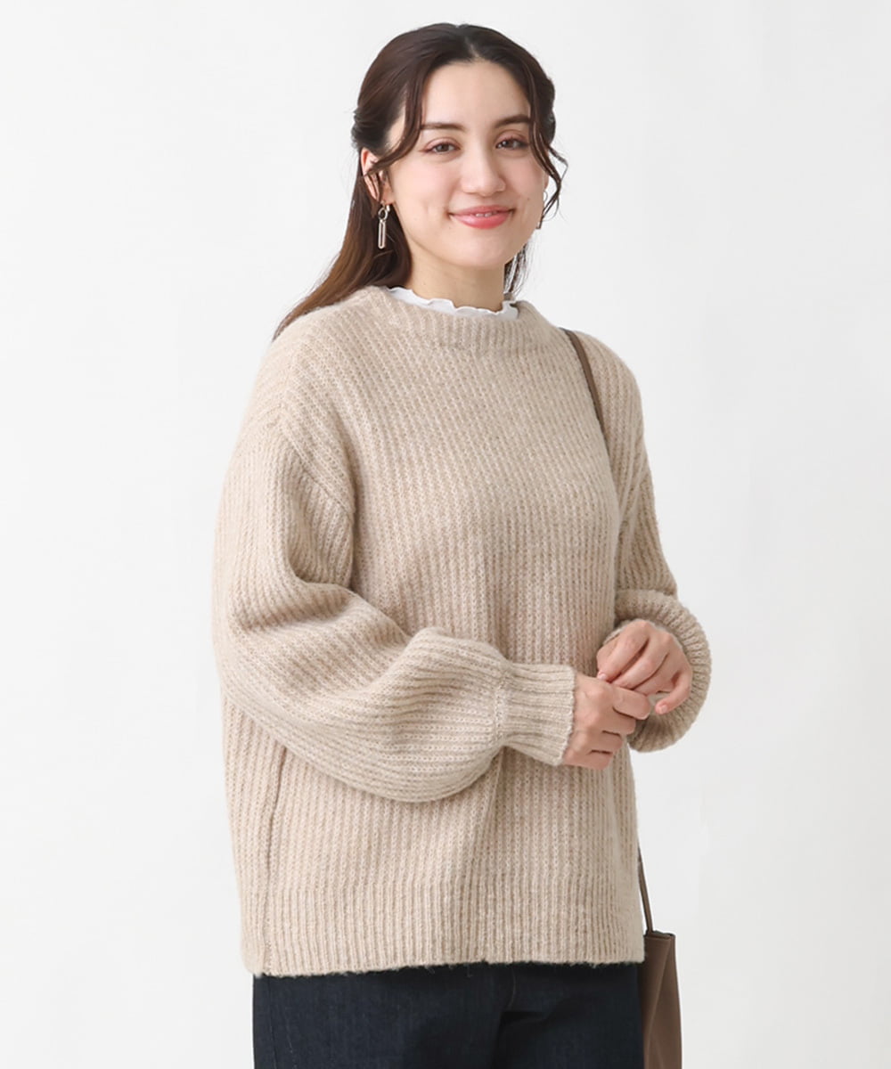 OLCBV19099 eur3(エウルキューブ) 【大きいサイズ】2WAYふわふわカーディガン ベージュ(82)