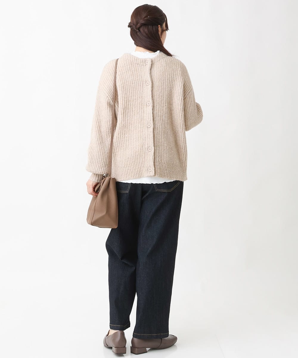 OLCBV19099 eur3(エウルキューブ) 【大きいサイズ】2WAYふわふわカーディガン ベージュ(82)