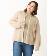 OLCBV19099 eur3(エウルキューブ) 【大きいサイズ】2WAYふわふわカーディガン ベージュ(82)