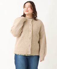 OLCBV19099 eur3(エウルキューブ) 【大きいサイズ】2WAYふわふわカーディガン ベージュ(82)