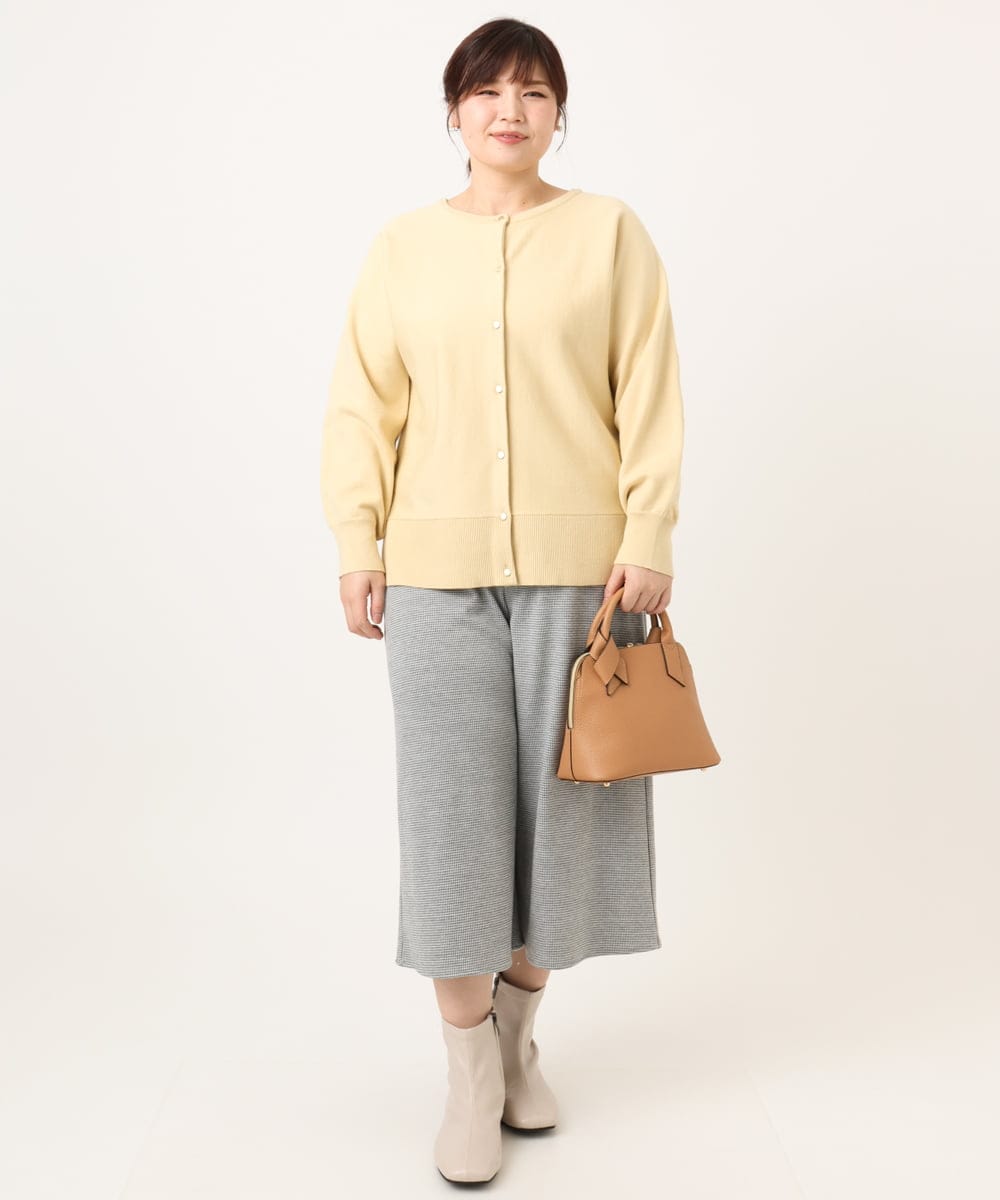 OLCCD01074 eur3(エウルキューブ) 【大きいサイズ/a.v.v×eur3】2WAYカーディガン ライトイエロー(20)