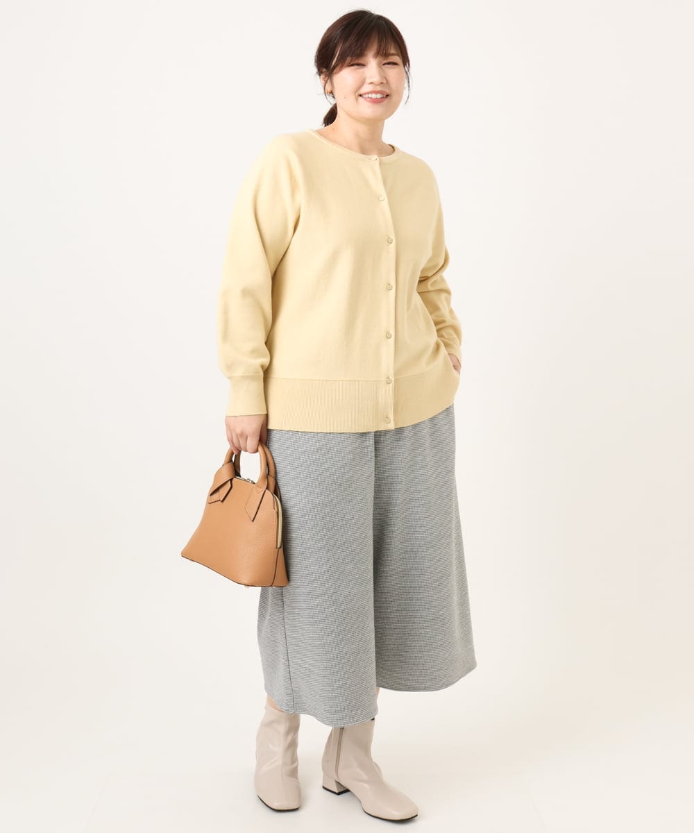 OLCCD01074 eur3(エウルキューブ) 【大きいサイズ/a.v.v×eur3】2WAYカーディガン ライトイエロー(20)