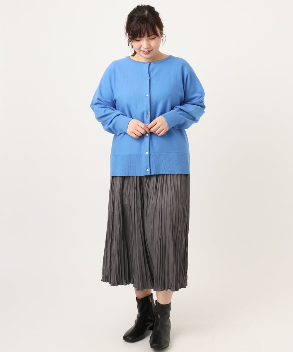 OLCCD01074 eur3(エウルキューブ) 【大きいサイズ/a.v.v×eur3】2WAYカーディガン ブルー(55)