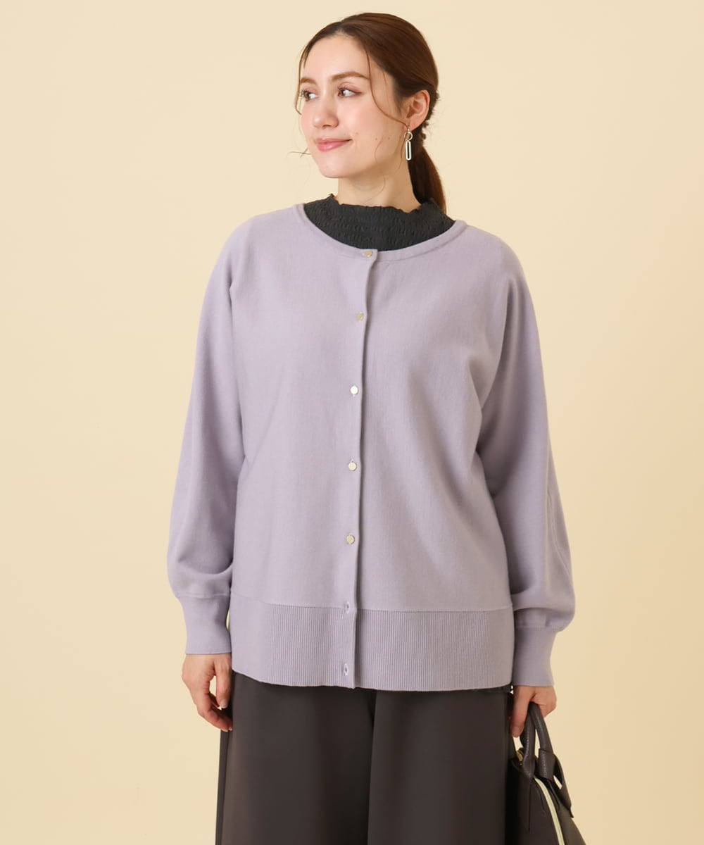 OLCCD01074 eur3(エウルキューブ) 【大きいサイズ/a.v.v×eur3】2WAYカーディガン ラベンダー(60)