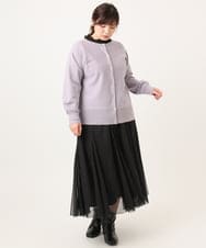 OLCCD01074 eur3(エウルキューブ) 【大きいサイズ/a.v.v×eur3】2WAYカーディガン ラベンダー(60)