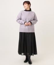 OLCCD01074 eur3(エウルキューブ) 【大きいサイズ/a.v.v×eur3】2WAYカーディガン ラベンダー(60)