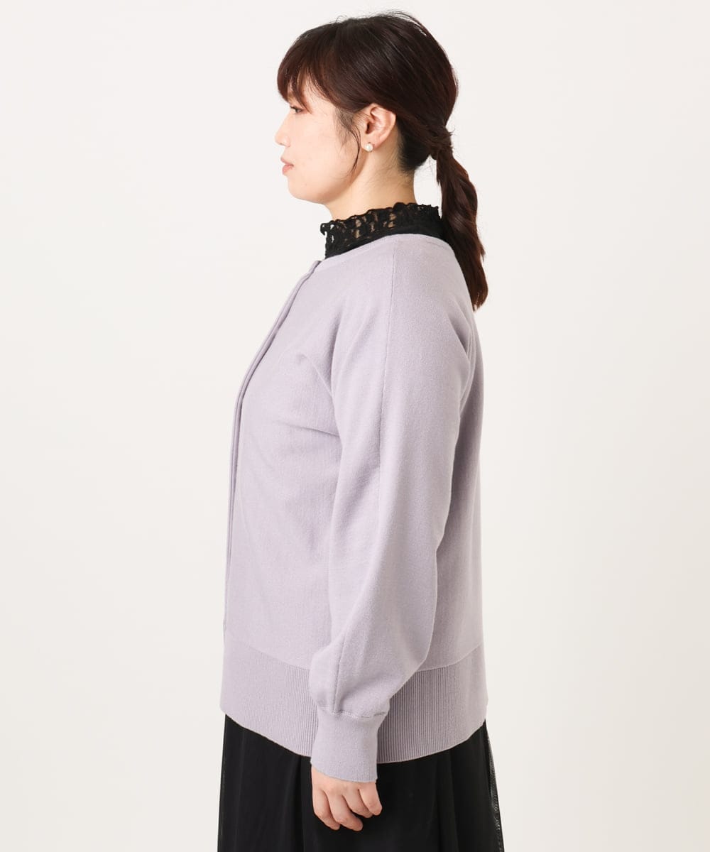 OLCCD01074 eur3(エウルキューブ) 【大きいサイズ/a.v.v×eur3】2WAYカーディガン ラベンダー(60)