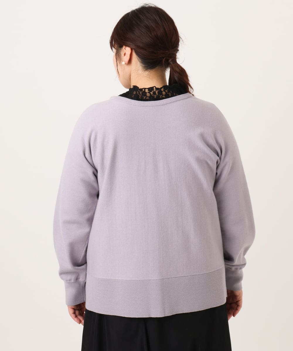 OLCCD01074 eur3(エウルキューブ) 【大きいサイズ/a.v.v×eur3】2WAYカーディガン ラベンダー(60)