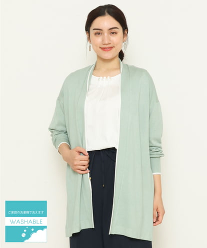OLCCS07070 eur3 【大きいサイズ/a.v.v×eur3】バイカラートッパーカーディガン