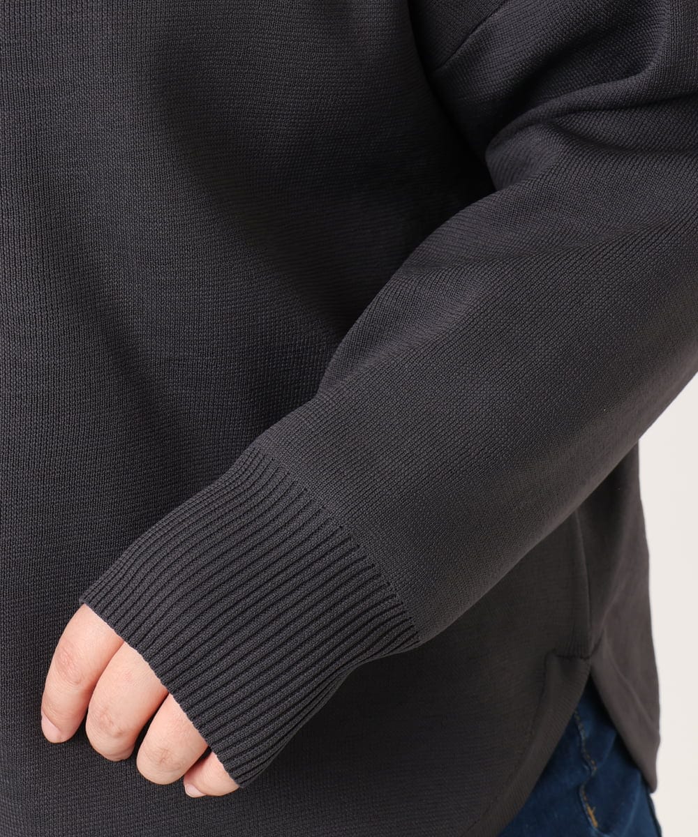 OLCDD03099 eur3(エウルキューブ) 【大きいサイズ/洗える】カーブヘムボクシーカーディガン ダークグレー(93)