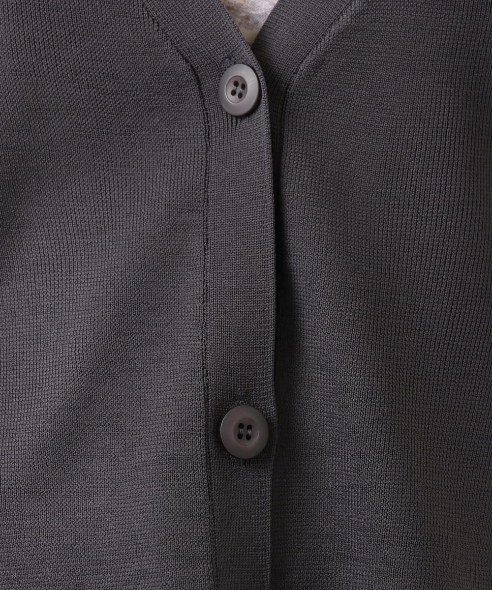 OLCDD03099 eur3(エウルキューブ) 【大きいサイズ/洗える】カーブヘムボクシーカーディガン ダークグレー(93)