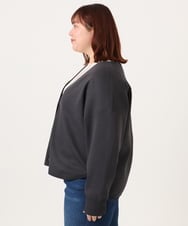 OLCDD03099 eur3(エウルキューブ) 【大きいサイズ/洗える】カーブヘムボクシーカーディガン ダークグレー(93)