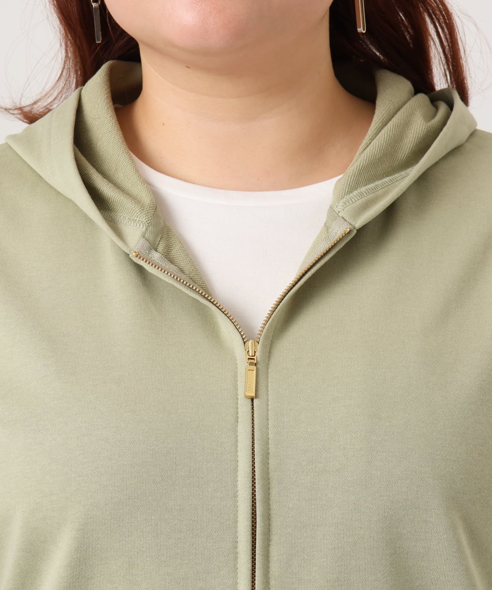 OLCDD04099 eur3(エウルキューブ) 【WEB先行販売】【大きいサイズ】ねこプリントパーカー カーキ