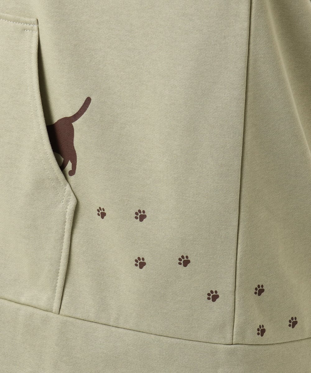 OLCDD04099 eur3(エウルキューブ) 【WEB先行販売】【大きいサイズ】ねこプリントパーカー カーキ