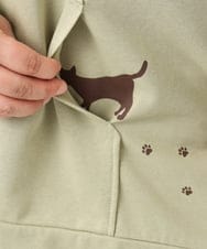 OLCDD04099 eur3(エウルキューブ) 【WEB先行販売】【大きいサイズ】ねこプリントパーカー カーキ