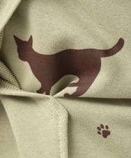 OLCDD04099 eur3(エウルキューブ) 【WEB先行販売】【大きいサイズ】ねこプリントパーカー カーキ