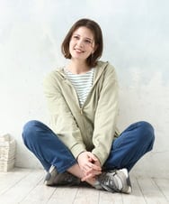 OLCDD04099 eur3(エウルキューブ) 【WEB先行販売】【大きいサイズ】ねこプリントパーカー カーキ