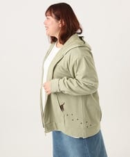 OLCDD04099 eur3(エウルキューブ) 【WEB先行販売】【大きいサイズ】ねこプリントパーカー カーキ