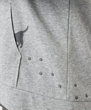 OLCDD04099 eur3(エウルキューブ) 【WEB先行販売】【大きいサイズ】ねこプリントパーカー ライトグレー