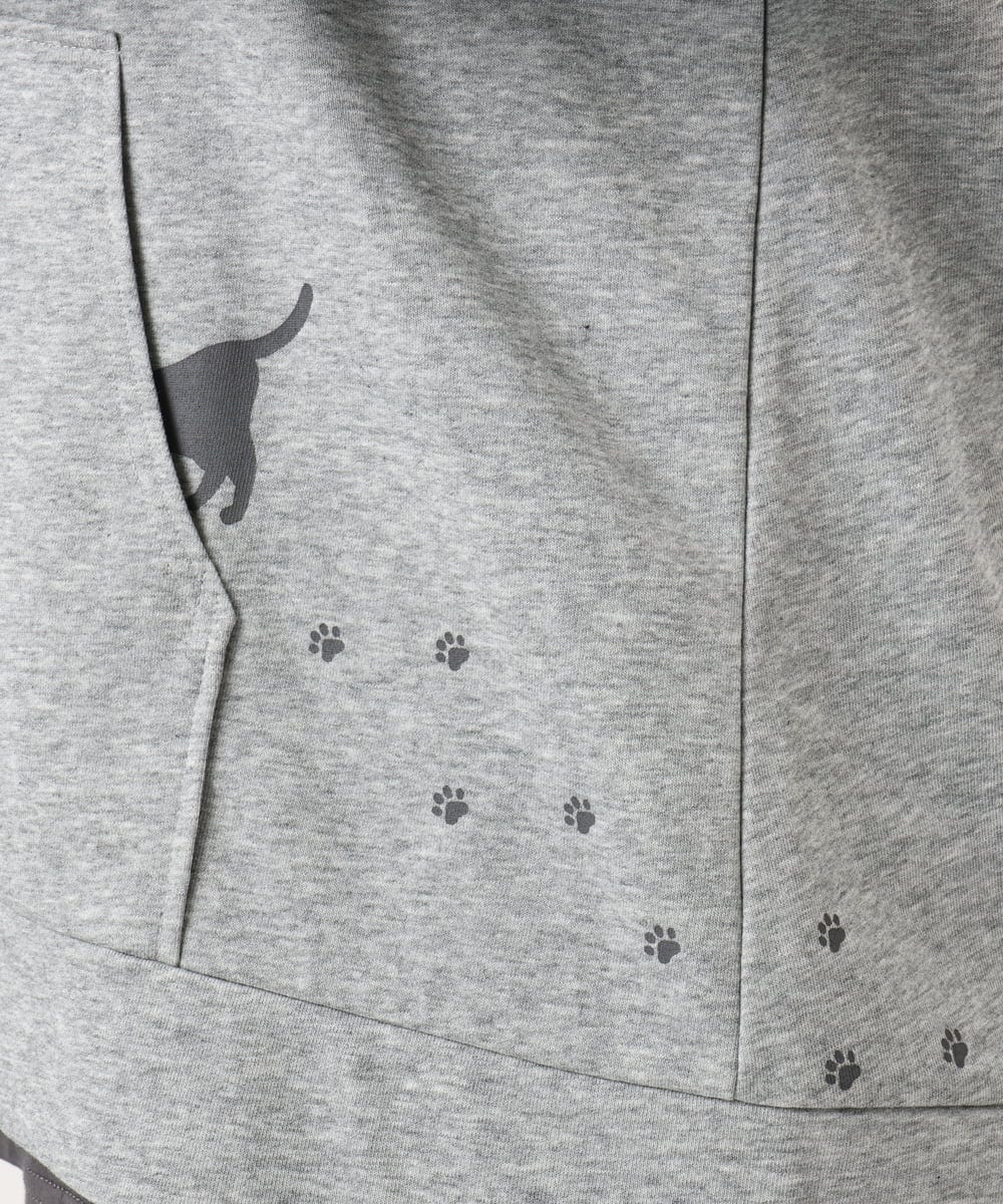 OLCDD04099 eur3(エウルキューブ) 【WEB先行販売】【大きいサイズ】ねこプリントパーカー ライトグレー