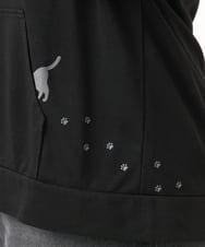 OLCDD04099 eur3(エウルキューブ) 【WEB先行販売】【大きいサイズ】ねこプリントパーカー ブラック