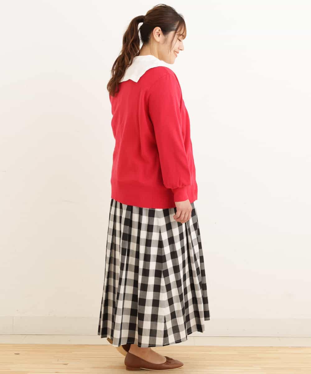 OLCDP01070 eur3(エウルキューブ) 【大きいサイズ】Vネックショートカーディガン レッド(05)