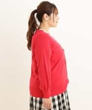 OLCDP01070 eur3(エウルキューブ) 【大きいサイズ】Vネックショートカーディガン レッド(05)