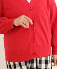 OLCDP01070 eur3(エウルキューブ) 【大きいサイズ】Vネックショートカーディガン レッド(05)