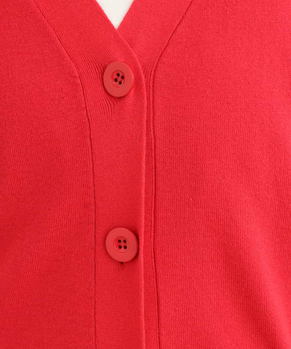 OLCDP01070 eur3(エウルキューブ) 【大きいサイズ】Vネックショートカーディガン レッド(05)