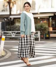OLCDP01070 eur3(エウルキューブ) 【大きいサイズ】Vネックショートカーディガン ライトブルー(50)