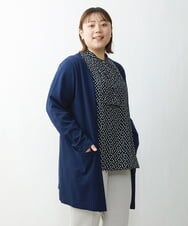 OLCDS02090 eur3(エウルキューブ) 【大きいサイズ】ベーシックロングカーディガン ネイビー(57)