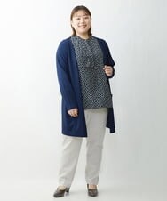 OLCDS02090 eur3(エウルキューブ) 【大きいサイズ】ベーシックロングカーディガン ネイビー(57)