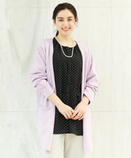 OLCDS02090 eur3(エウルキューブ) 【大きいサイズ】ベーシックロングカーディガン ラベンダー(60)(WEB限定カラー)