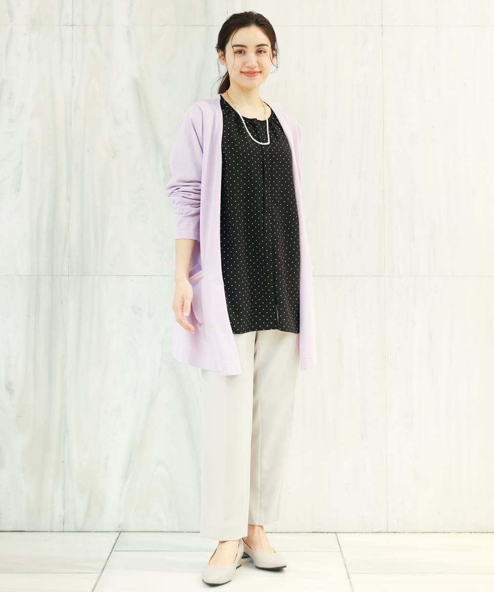 OLCDS02090 eur3(エウルキューブ) 【大きいサイズ】ベーシックロングカーディガン ラベンダー(60)(WEB限定カラー)