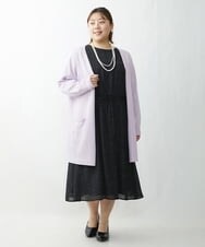 OLCDS02090 eur3(エウルキューブ) 【大きいサイズ】ベーシックロングカーディガン ラベンダー(60)(WEB限定カラー)