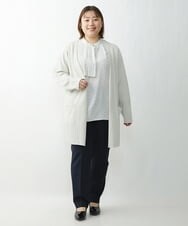 OLCDS02090 eur3(エウルキューブ) 【大きいサイズ】ベーシックロングカーディガン ライトグレー(91)