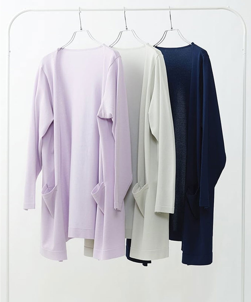 OLCDS02090 eur3(エウルキューブ) 【大きいサイズ】ベーシックロングカーディガン ライトグレー(91)